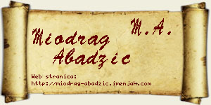 Miodrag Abadžić vizit kartica